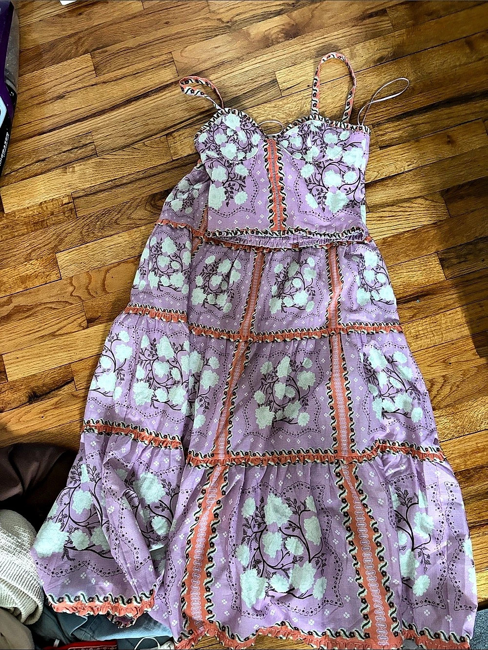 Floral Maxi Dress in Purple & Pink Like New